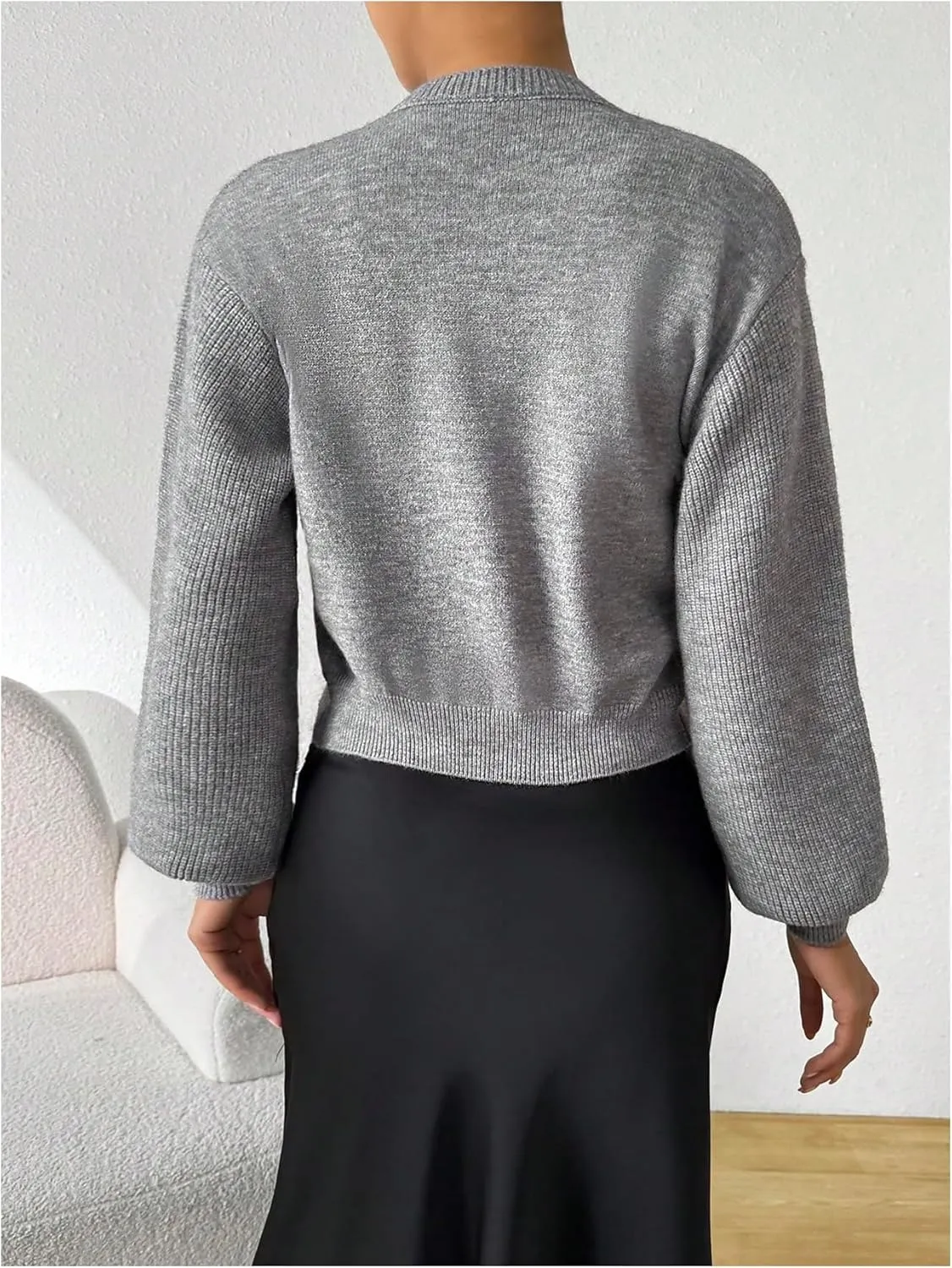 GORGLITTER Women's Knitted Zip Up Sweater Cardigan Fall Trendy Long Sleeve Sweaters Jacket Fashion Outfits 2024
