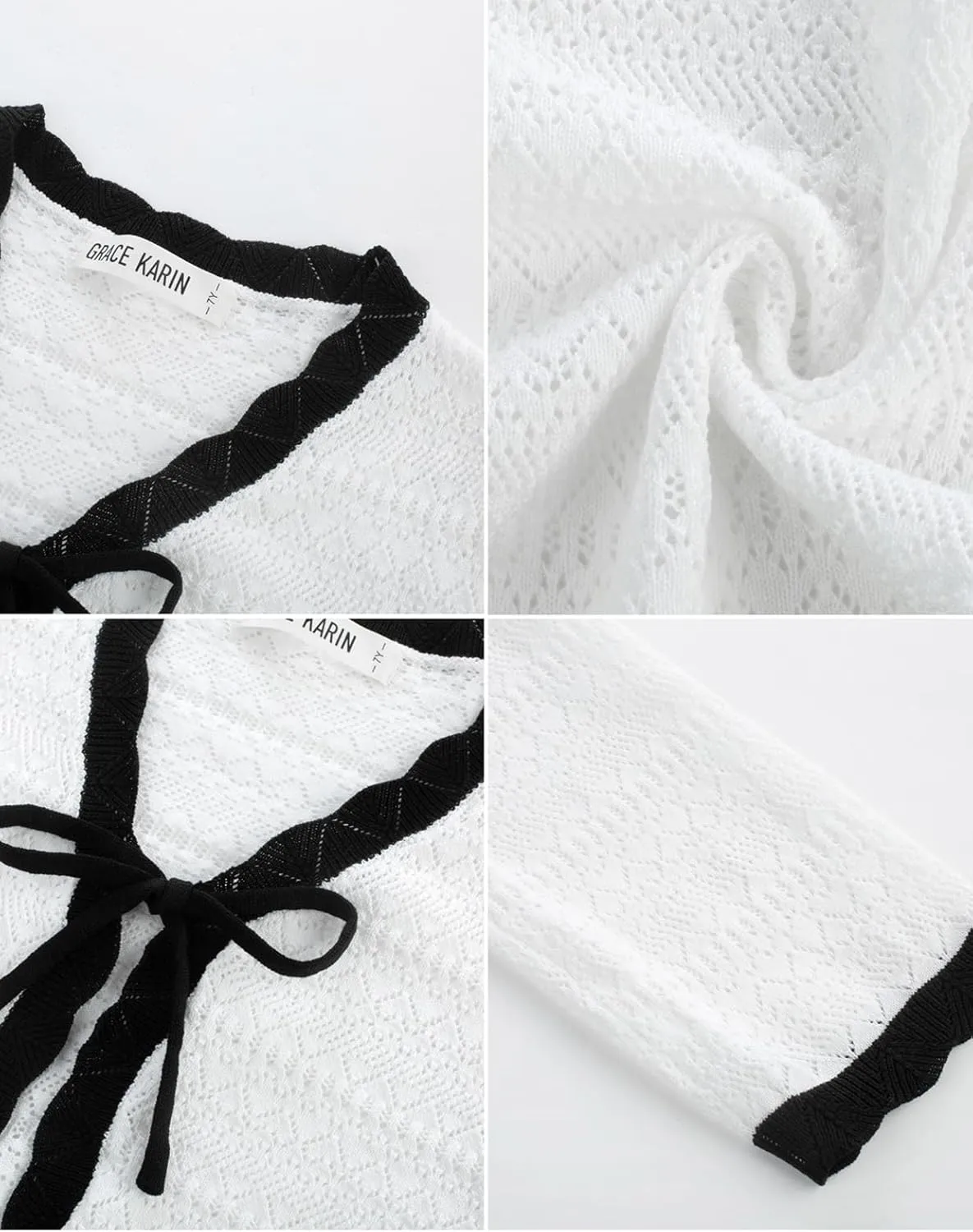 GRACE KARIN Cardigan for Girls Bolero Kids School Uniform Shrugs Sweater Size 5-12 Long Sleeve