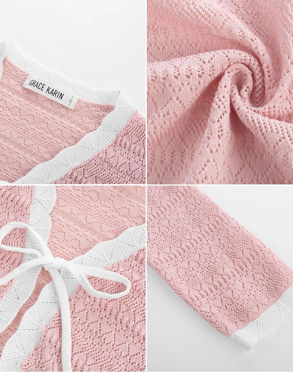 GRACE KARIN Cardigan for Girls Bolero Kids School Uniform Shrugs Sweater Size 5-12 Long Sleeve