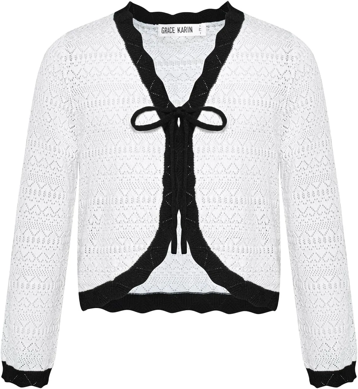 GRACE KARIN Cardigan for Girls Bolero Kids School Uniform Shrugs Sweater Size 5-12 Long Sleeve