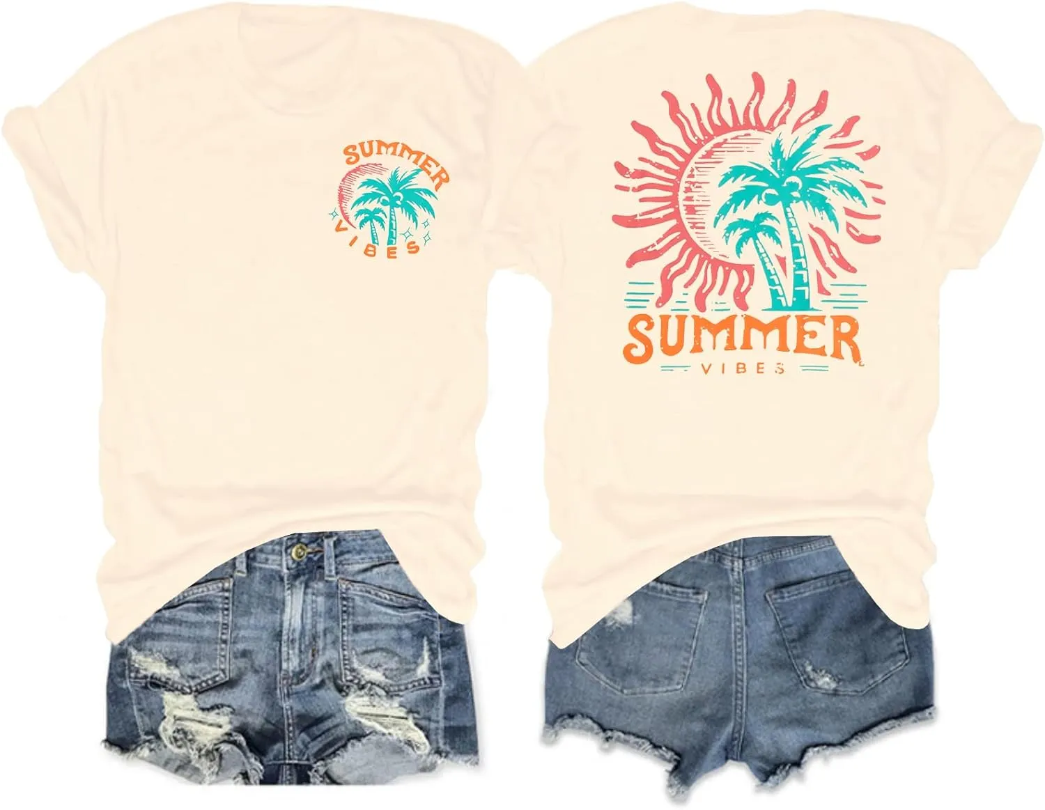 Graphic Tees Women Oversized T-Shirts: Summer Hawaiian Beach Tops Shirts Hawaii Tropical Beachy Short Sleeve Outfit