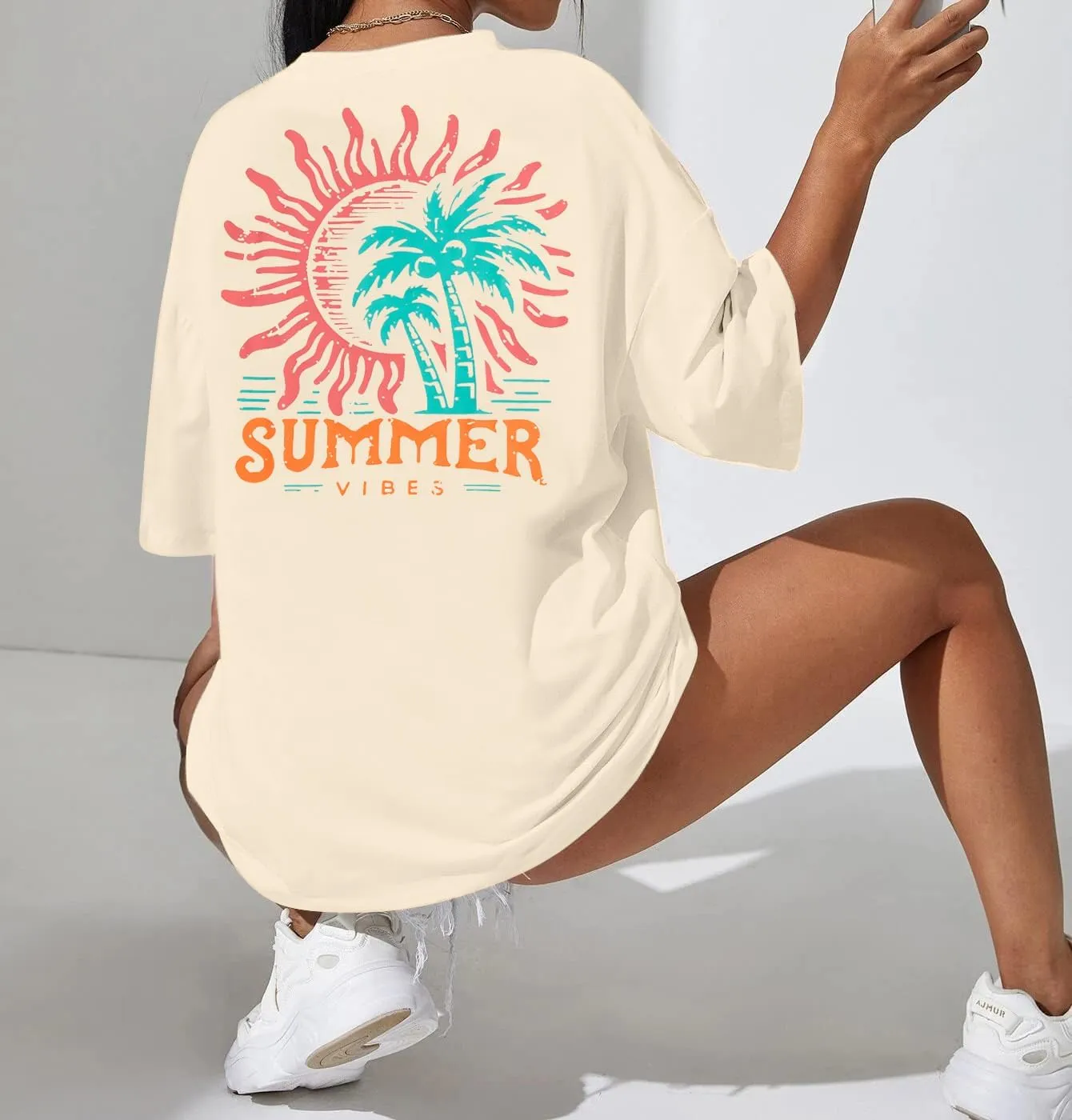 Graphic Tees Women Oversized T-Shirts: Summer Hawaiian Beach Tops Shirts Hawaii Tropical Beachy Short Sleeve Outfit