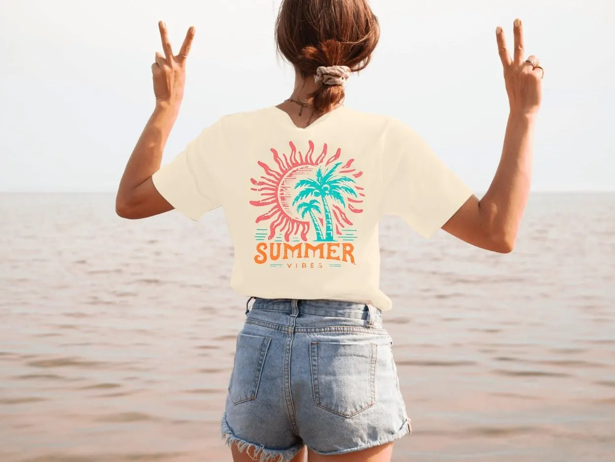 Graphic Tees Women Oversized T-Shirts: Summer Hawaiian Beach Tops Shirts Hawaii Tropical Beachy Short Sleeve Outfit