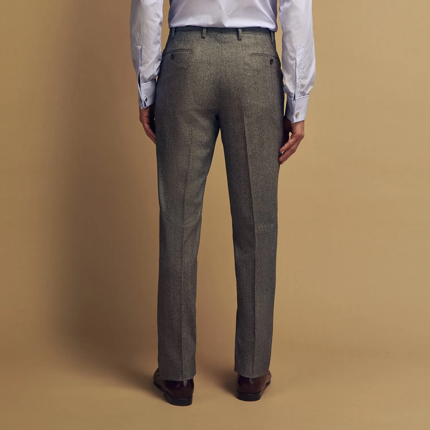 Grey Puppytooth Wool Manson Trouser
