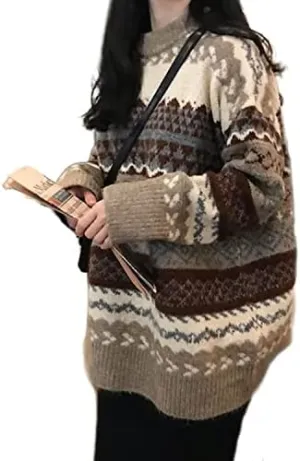Grunge Clothes Grandpa Sweaters Vintage Aesthetic Baggy Dark Academia Clothing Plaid Striped Preppy Pullovers 2025