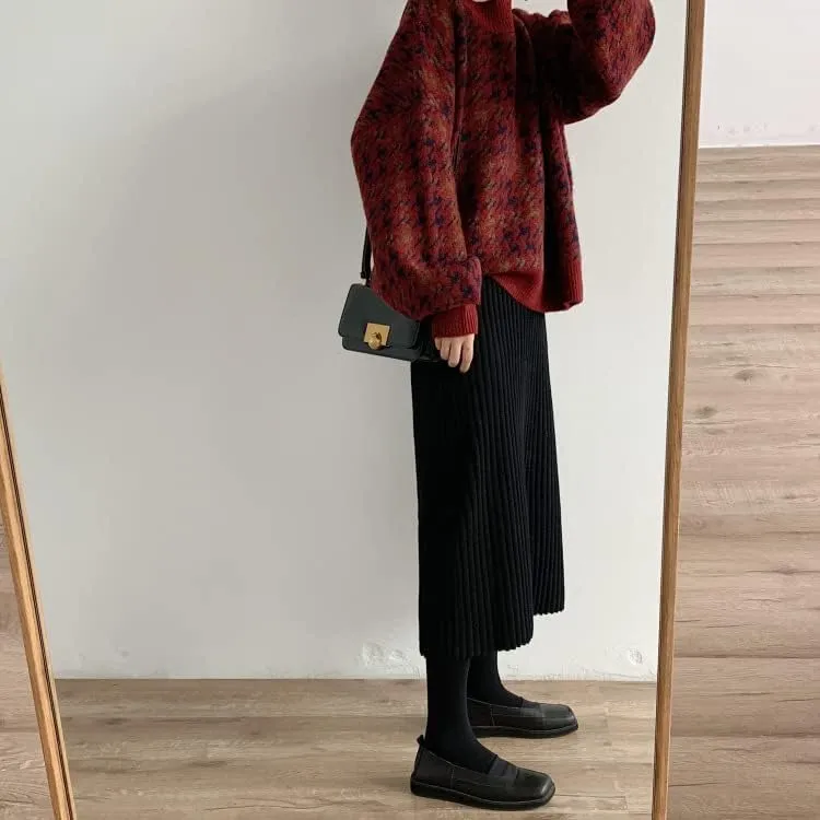Grunge Clothes Grandpa Sweaters Vintage Aesthetic Baggy Dark Academia Clothing Plaid Striped Preppy Pullovers 2025