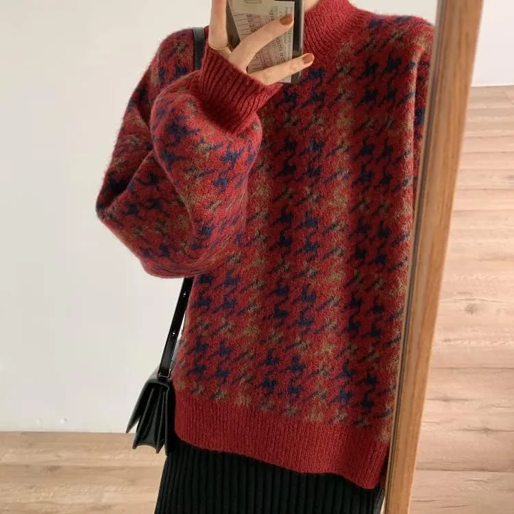 Grunge Clothes Grandpa Sweaters Vintage Aesthetic Baggy Dark Academia Clothing Plaid Striped Preppy Pullovers 2025