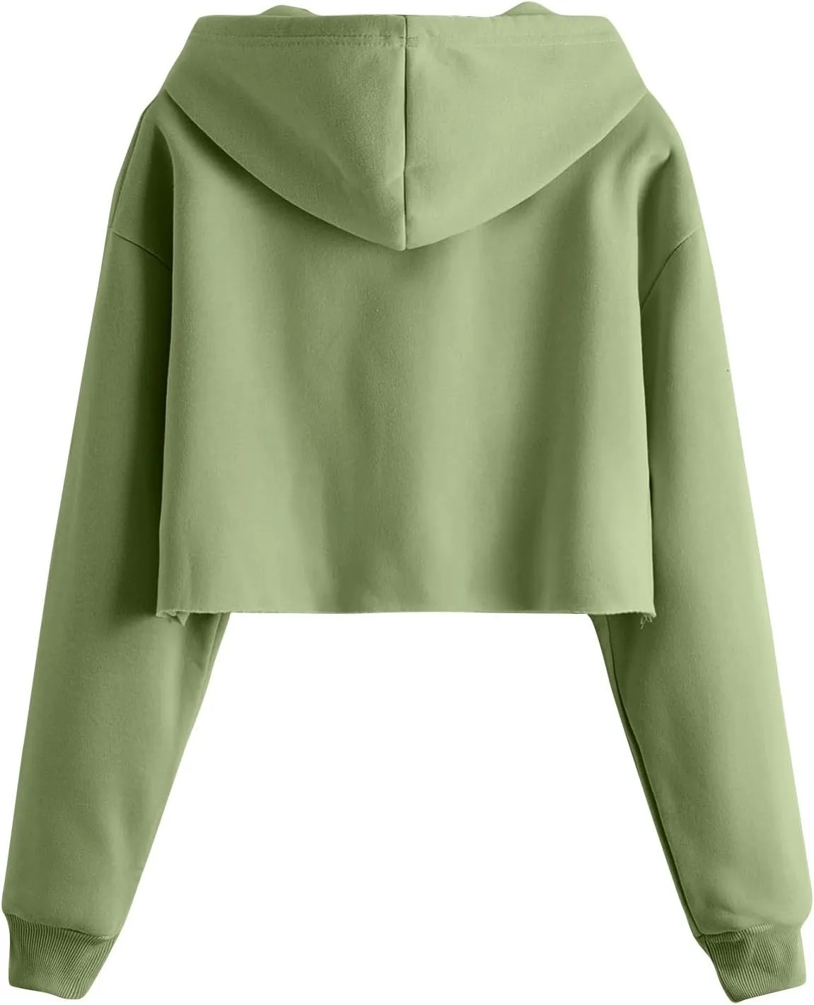 Gumipy Women's Cropped Hoodies Drop Shoulder Drawtring Oversized Sweatshirt Hoodie Y2K Long Sleeve Pullover Senior Crop Tops