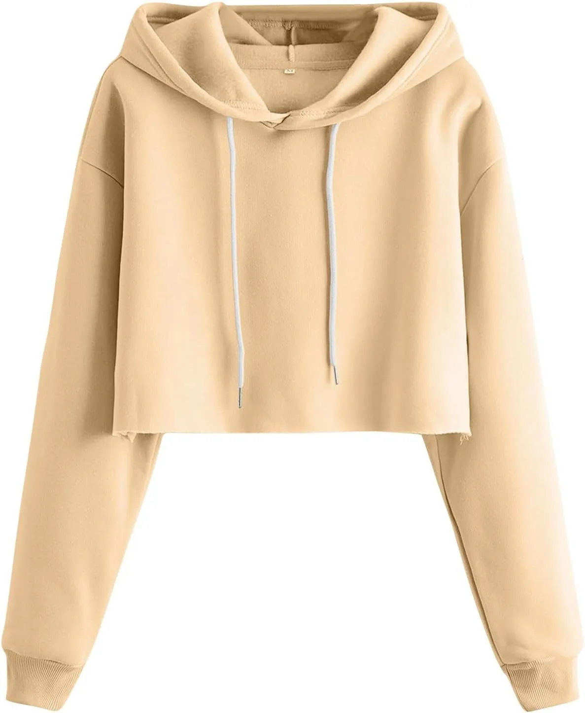 Gumipy Women's Cropped Hoodies Drop Shoulder Drawtring Oversized Sweatshirt Hoodie Y2K Long Sleeve Pullover Senior Crop Tops