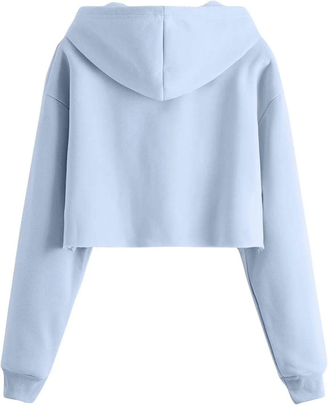 Gumipy Women's Cropped Hoodies Drop Shoulder Drawtring Oversized Sweatshirt Hoodie Y2K Long Sleeve Pullover Senior Crop Tops