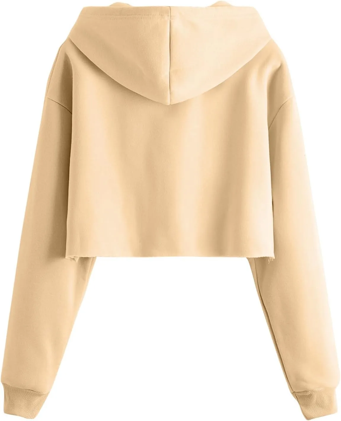 Gumipy Women's Cropped Hoodies Drop Shoulder Drawtring Oversized Sweatshirt Hoodie Y2K Long Sleeve Pullover Senior Crop Tops