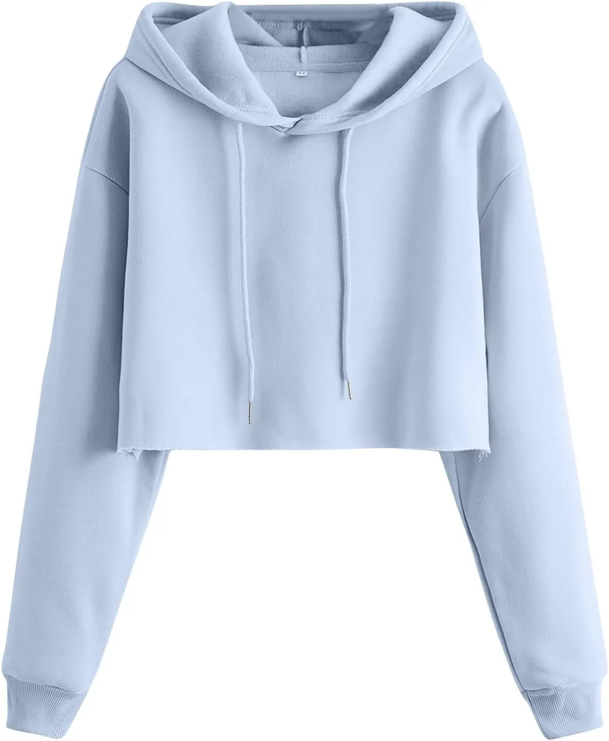 Gumipy Women's Cropped Hoodies Drop Shoulder Drawtring Oversized Sweatshirt Hoodie Y2K Long Sleeve Pullover Senior Crop Tops
