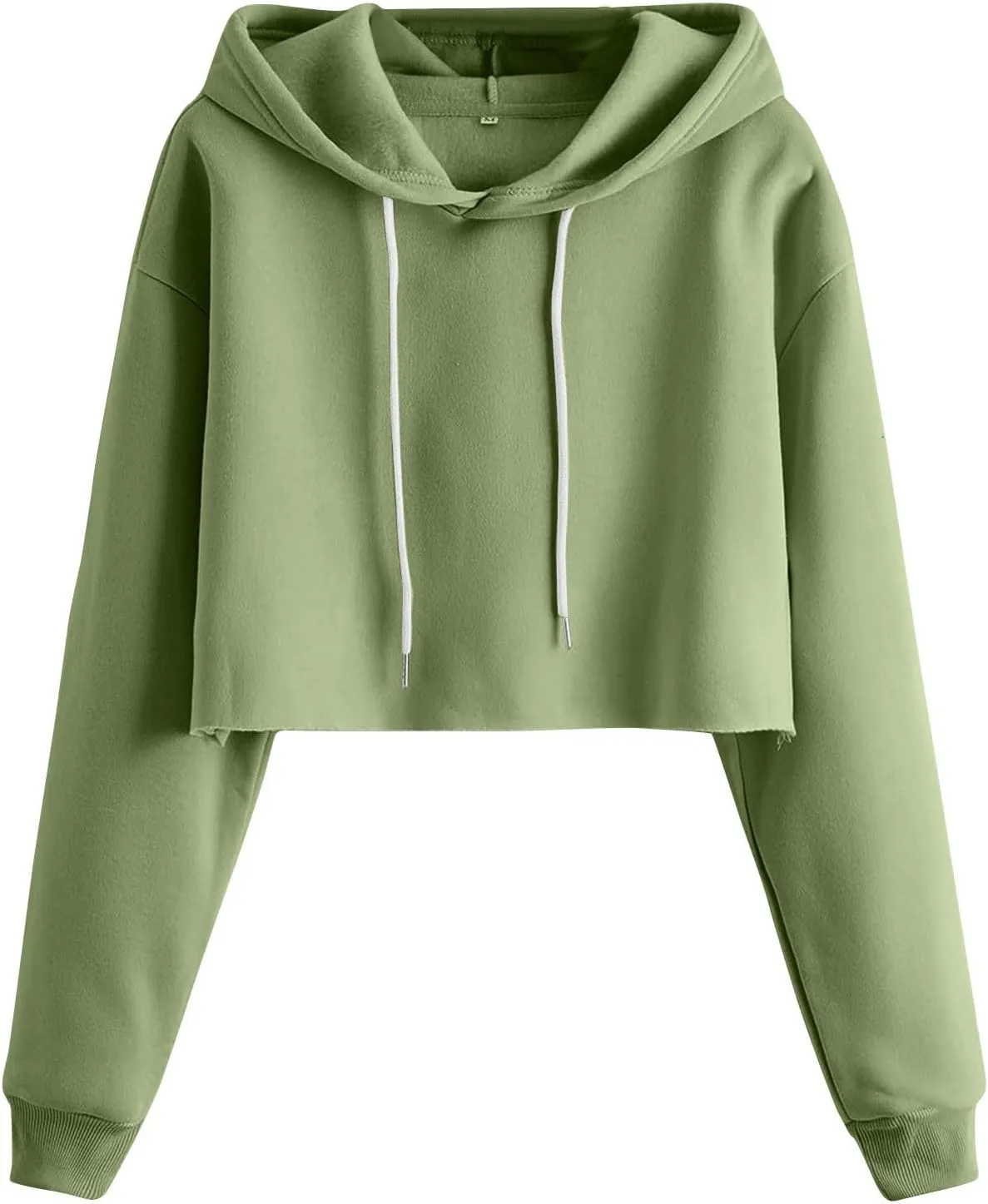 Gumipy Women's Cropped Hoodies Drop Shoulder Drawtring Oversized Sweatshirt Hoodie Y2K Long Sleeve Pullover Senior Crop Tops