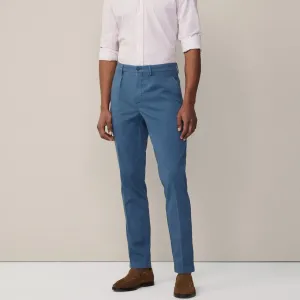 Hackett Sloan Fit Tricotine Trousers In Marine Blue