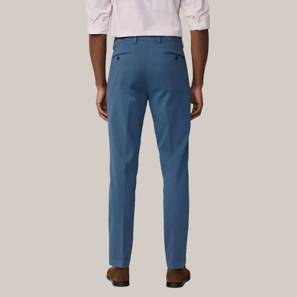 Hackett Sloan Fit Tricotine Trousers In Marine Blue