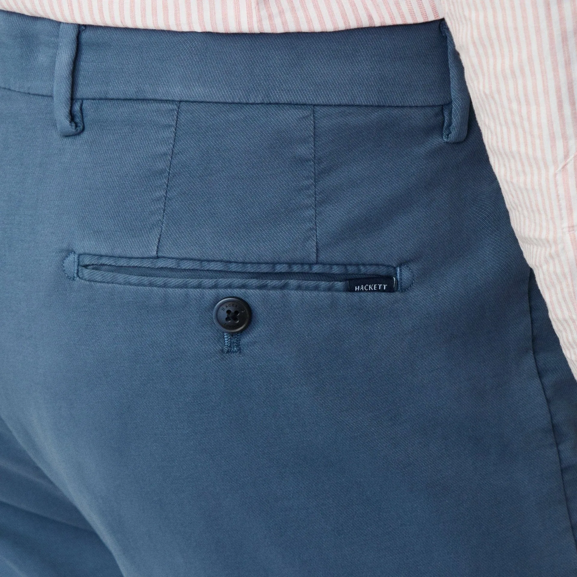 Hackett Sloan Fit Tricotine Trousers In Marine Blue