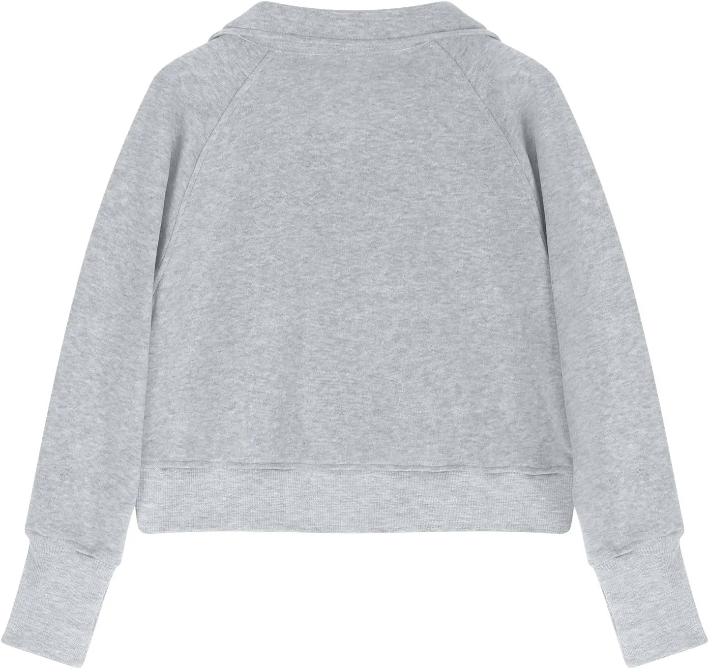 Half Zip Crop Sweatshirt For Girls Long Sleeve Pullover Tops Kids Lightweight Fleece Winter Clothes 5-13 Years