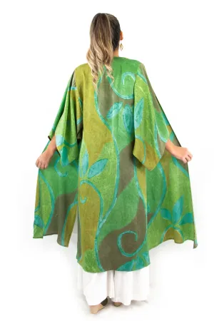 Hand Painted Long Silk Kimono 6669L - D'Vine