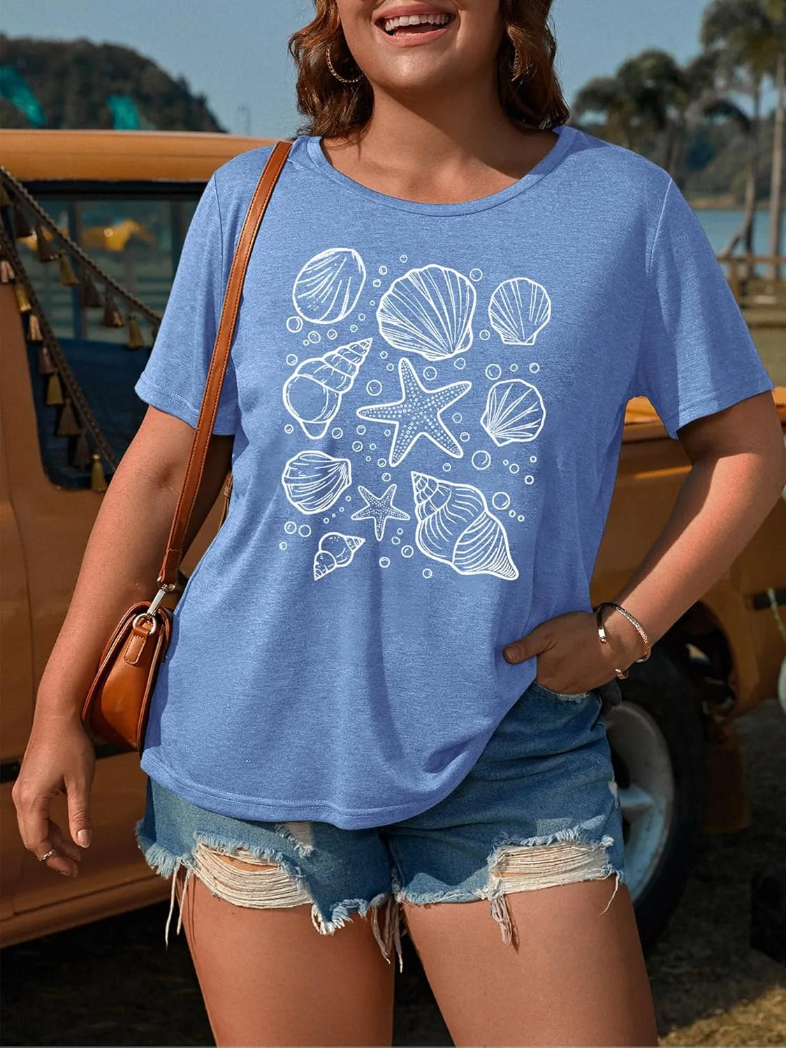 HDLTE Plus Size Beach Shirts for Women Short Sleeve Hawaiian Shirt Casual Summer Vacation Blouses