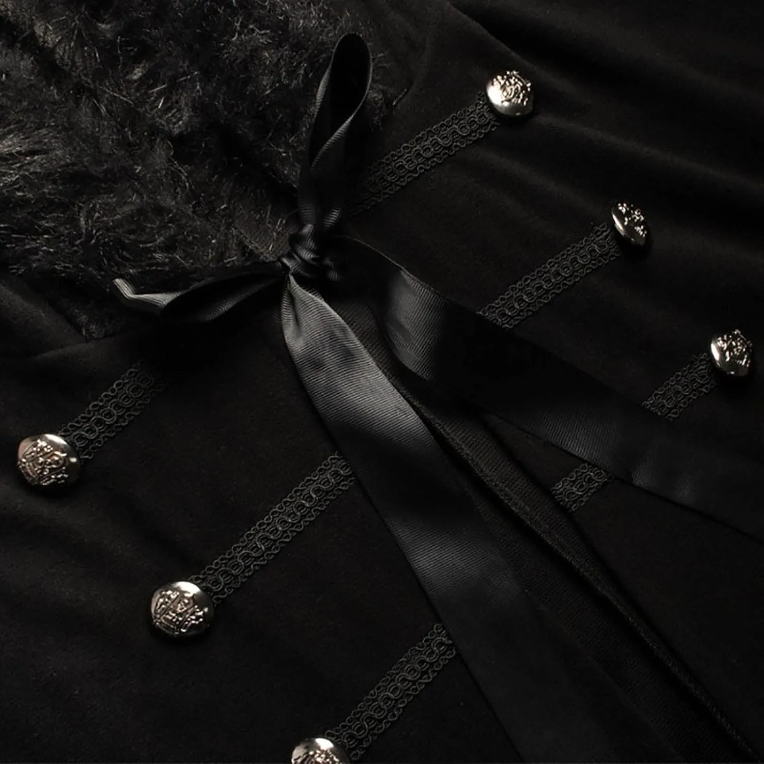 hhaappyy Punk Rave Winter Warm Gothic Wool Faux Fur Collar Long Cape Cloak for Men Vintage Coats Halloween Costumes Robes