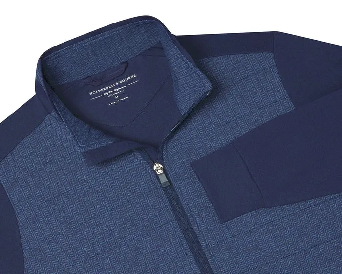 Holderness & Bourne The Perry Jacket - Navy Herringbone