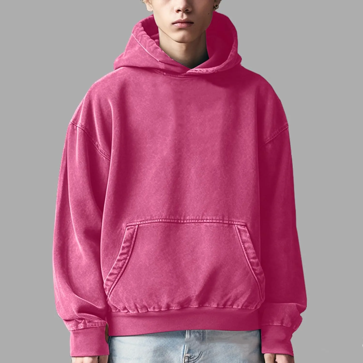 Hoodies for Men Women Fashion Casual Pullover Sweatshirt with Pockets Oversized Dirty Sweatshirts for Men Women