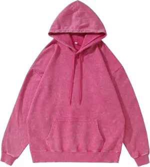Hoodies for Men Women Fashion Casual Pullover Sweatshirt with Pockets Oversized Dirty Sweatshirts for Men Women