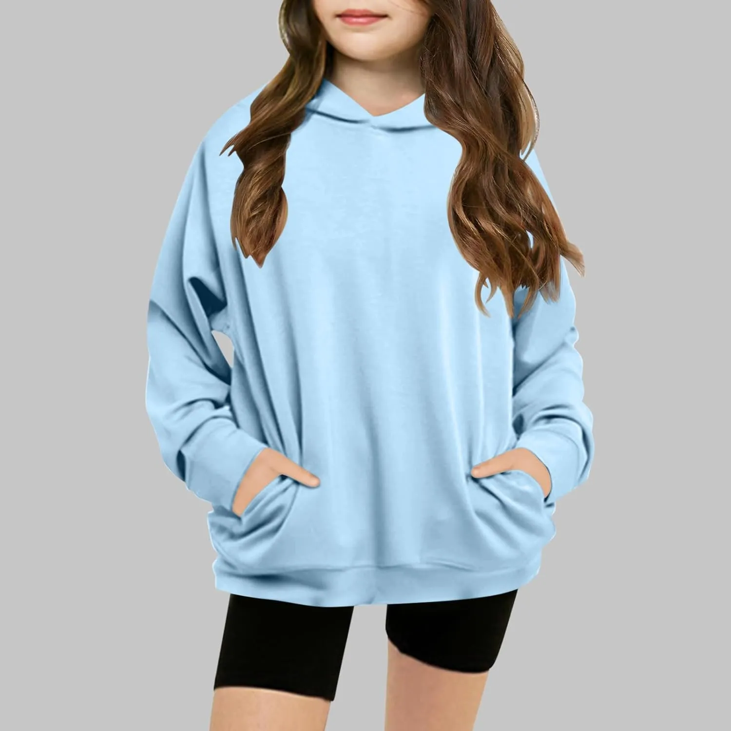 Hoodies for Teen Girls Tredny Long Sleeve Sweatshirts Oversized Pullover with Hood Fall Tween Girls Y2K Outfits