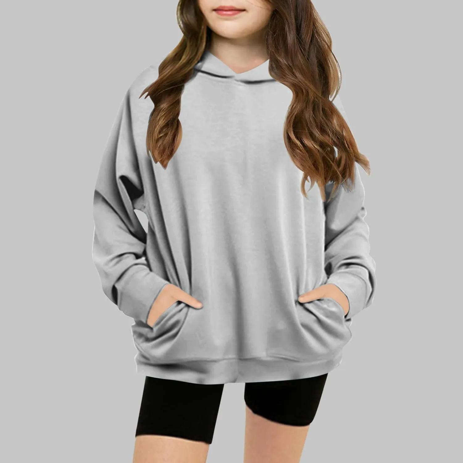 Hoodies for Teen Girls Tredny Long Sleeve Sweatshirts Oversized Pullover with Hood Fall Tween Girls Y2K Outfits