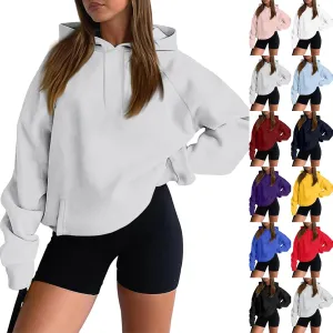 Hoodies for Women Comfy Fleece Oversized Sweatshirt Lightweight Drawstring Pullover Sweaters Cute Hoodie with Pocket