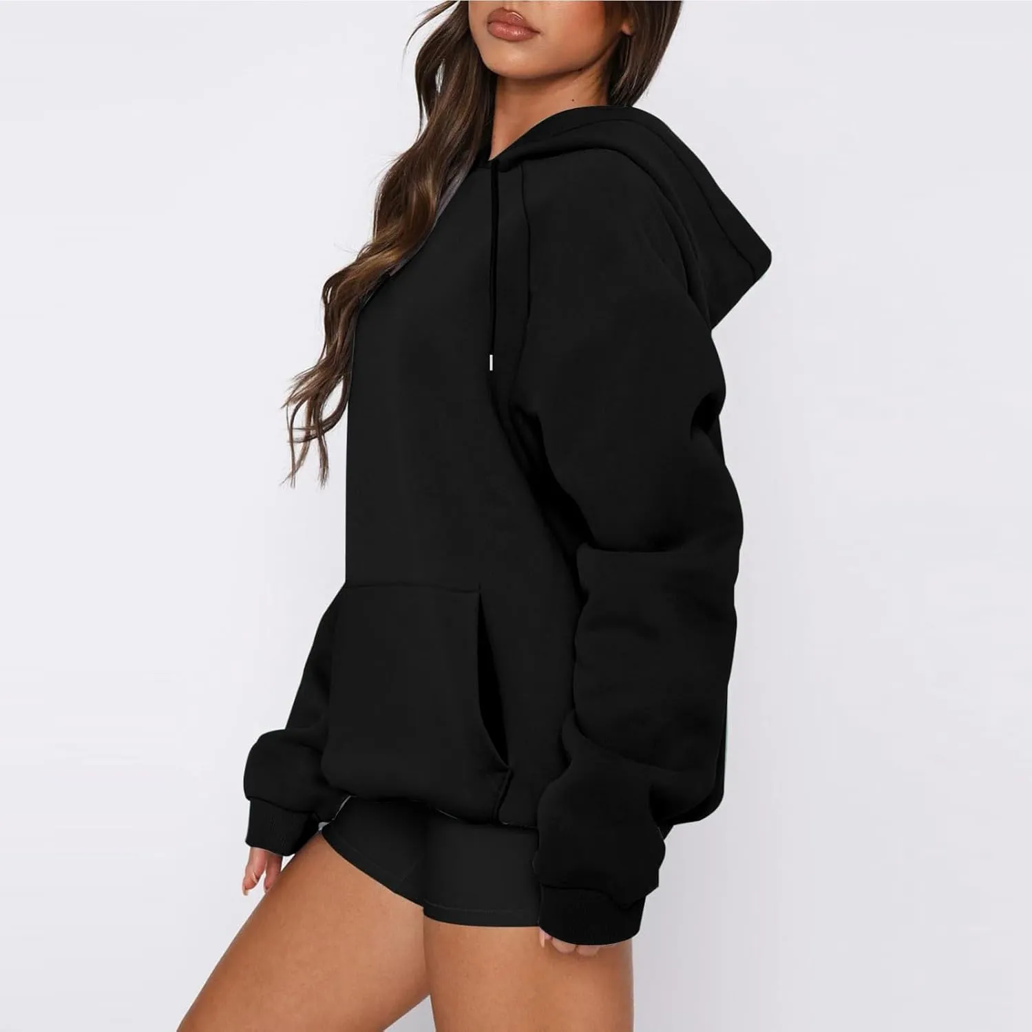 Hoodies for Women Comfy Fleece Oversized Sweatshirt Lightweight Drawstring Pullover Sweaters Cute Hoodie with Pocket
