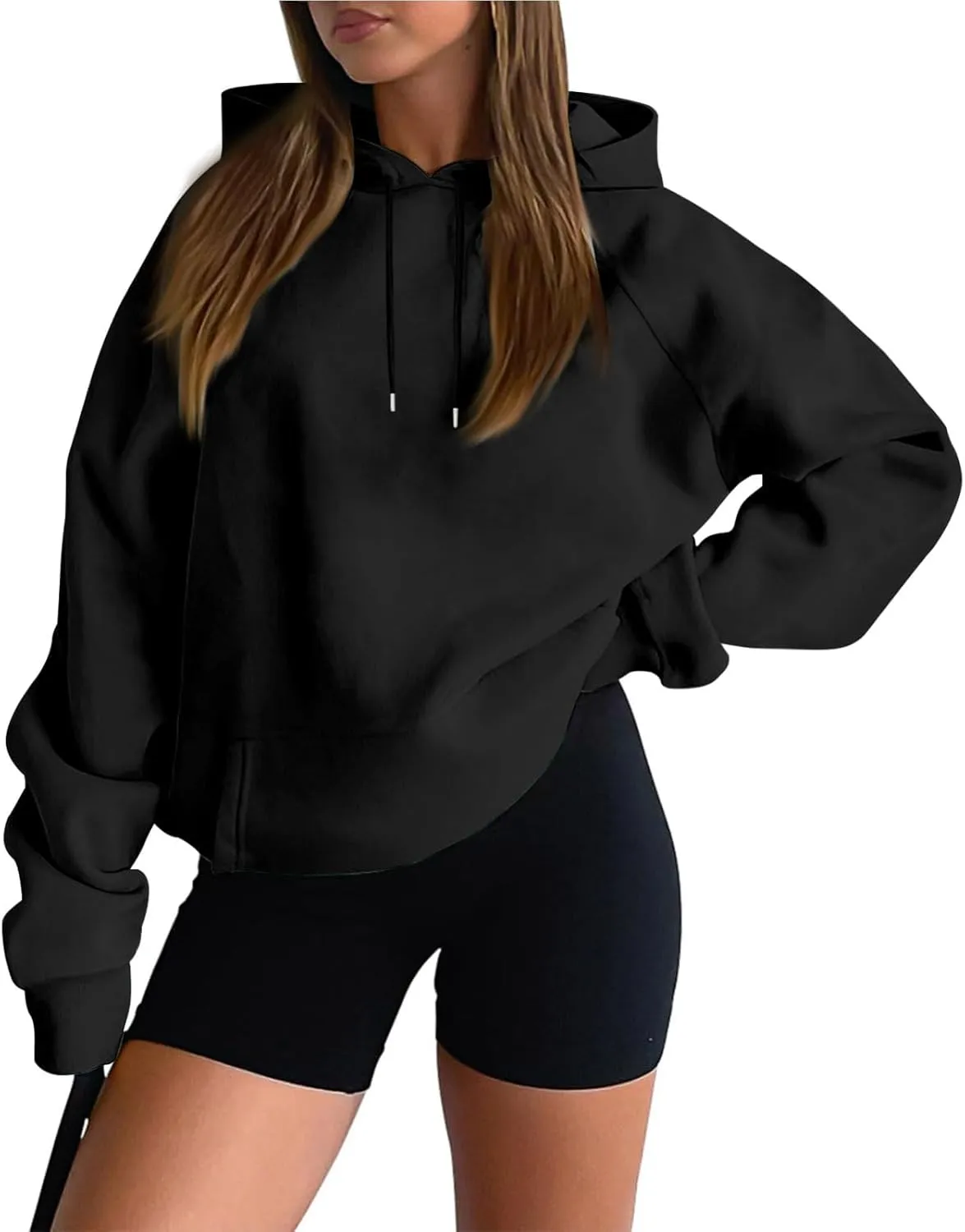 Hoodies for Women Comfy Fleece Oversized Sweatshirt Lightweight Drawstring Pullover Sweaters Cute Hoodie with Pocket