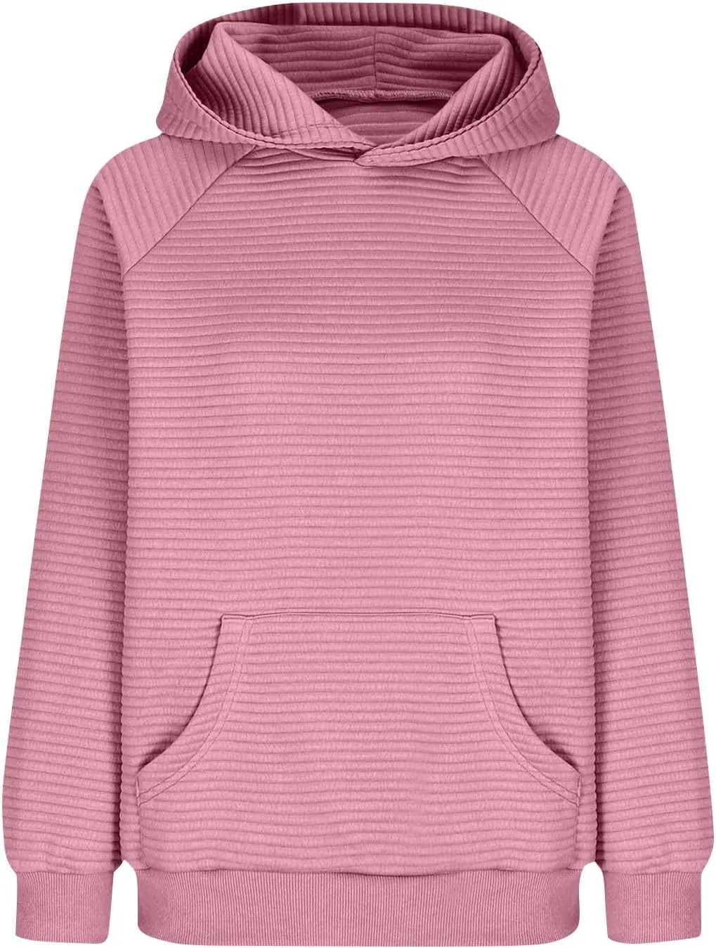 Hoodies for Women Loose Fleece Raglan Long Sleeve Hooded Sweatshirts Casual Comfy Jacquard Pullover with Pockets