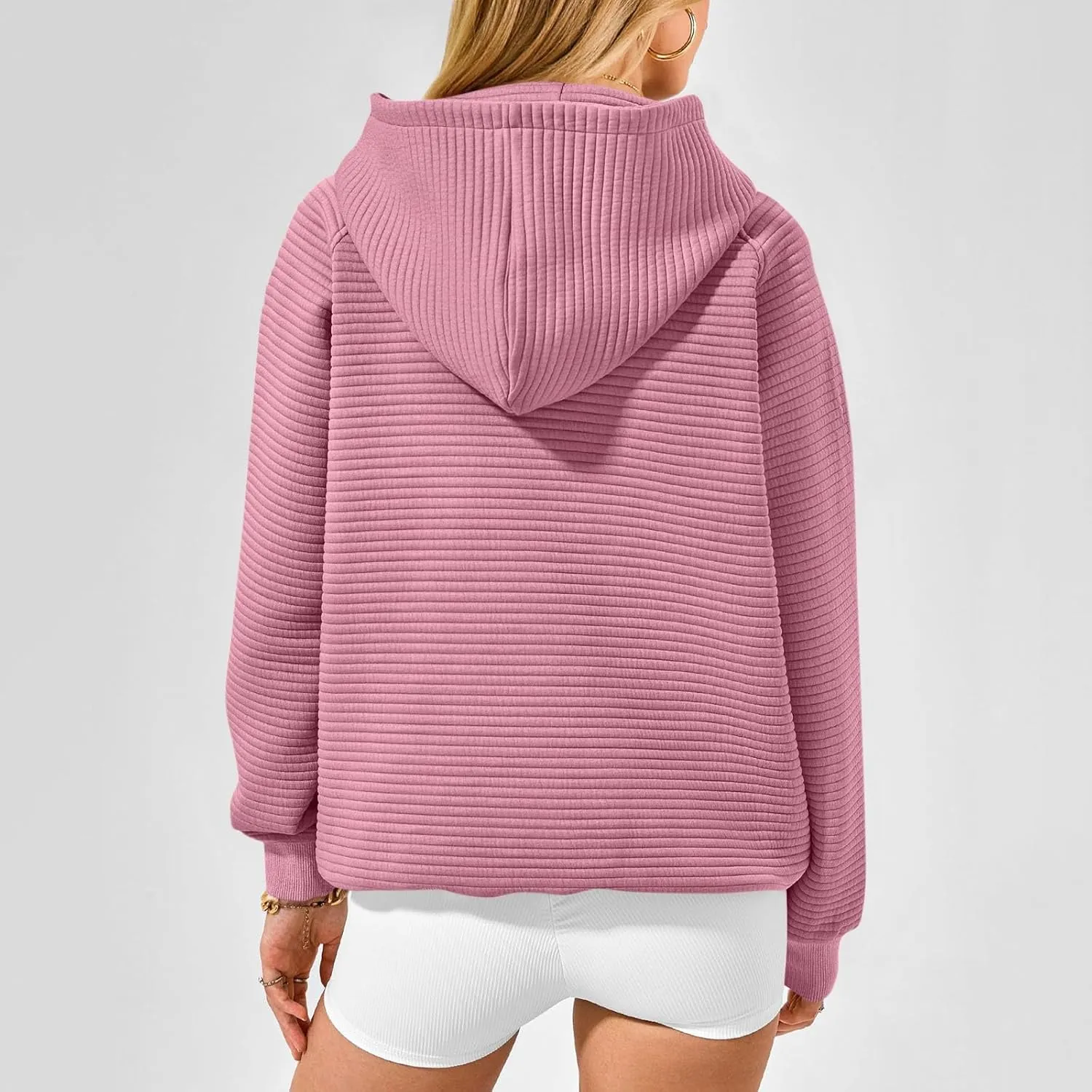 Hoodies for Women Loose Fleece Raglan Long Sleeve Hooded Sweatshirts Casual Comfy Jacquard Pullover with Pockets