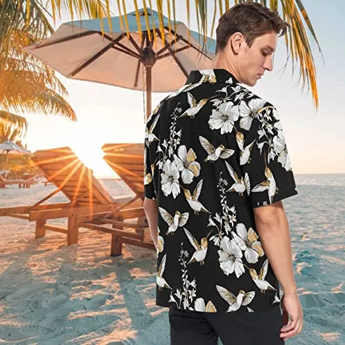 Hummingbird and Hibiscus Print Shirt