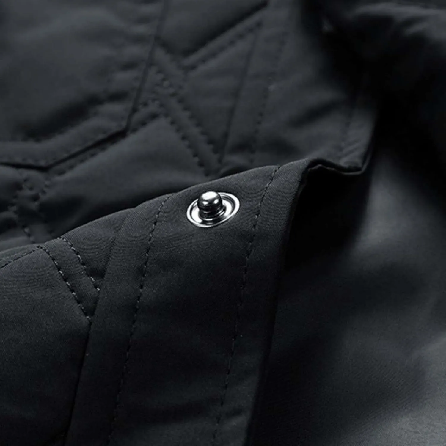 Jackets for Men Diamond Quilted Puffer Down Jacket Lightweight Business Casual Button Down Shirts Shacket Collared Tops