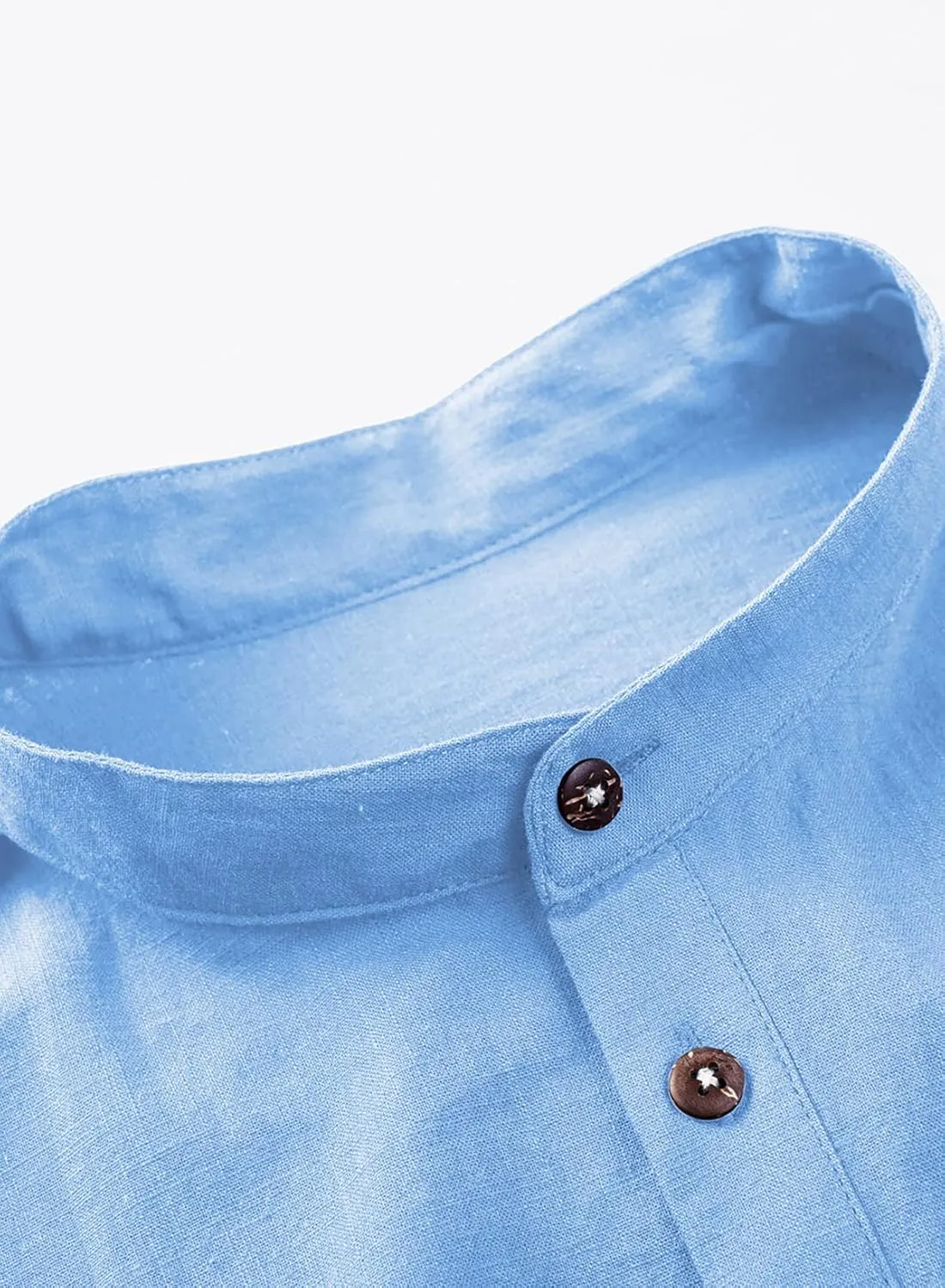 JMIERR Mens Cotton Linen Henley Shirt Casual Button Down Short Sleeve Tropical Shirts Summer Beach T Shirts