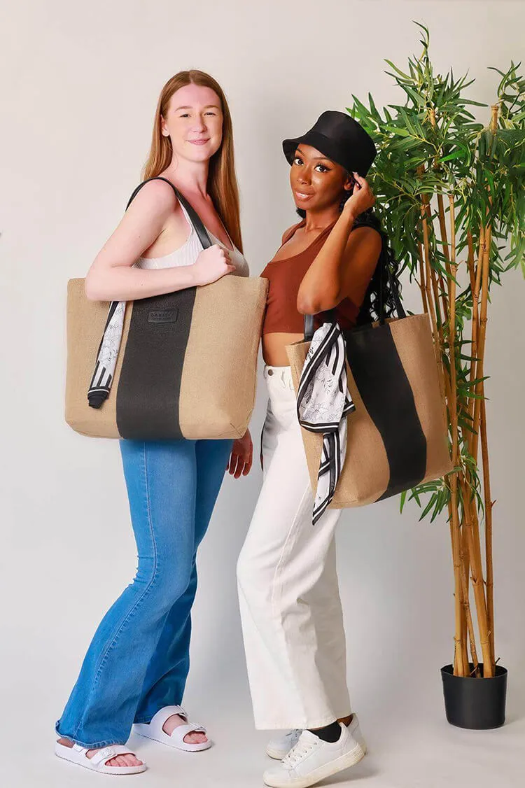 Jute Tote Bag By Safispa  New York