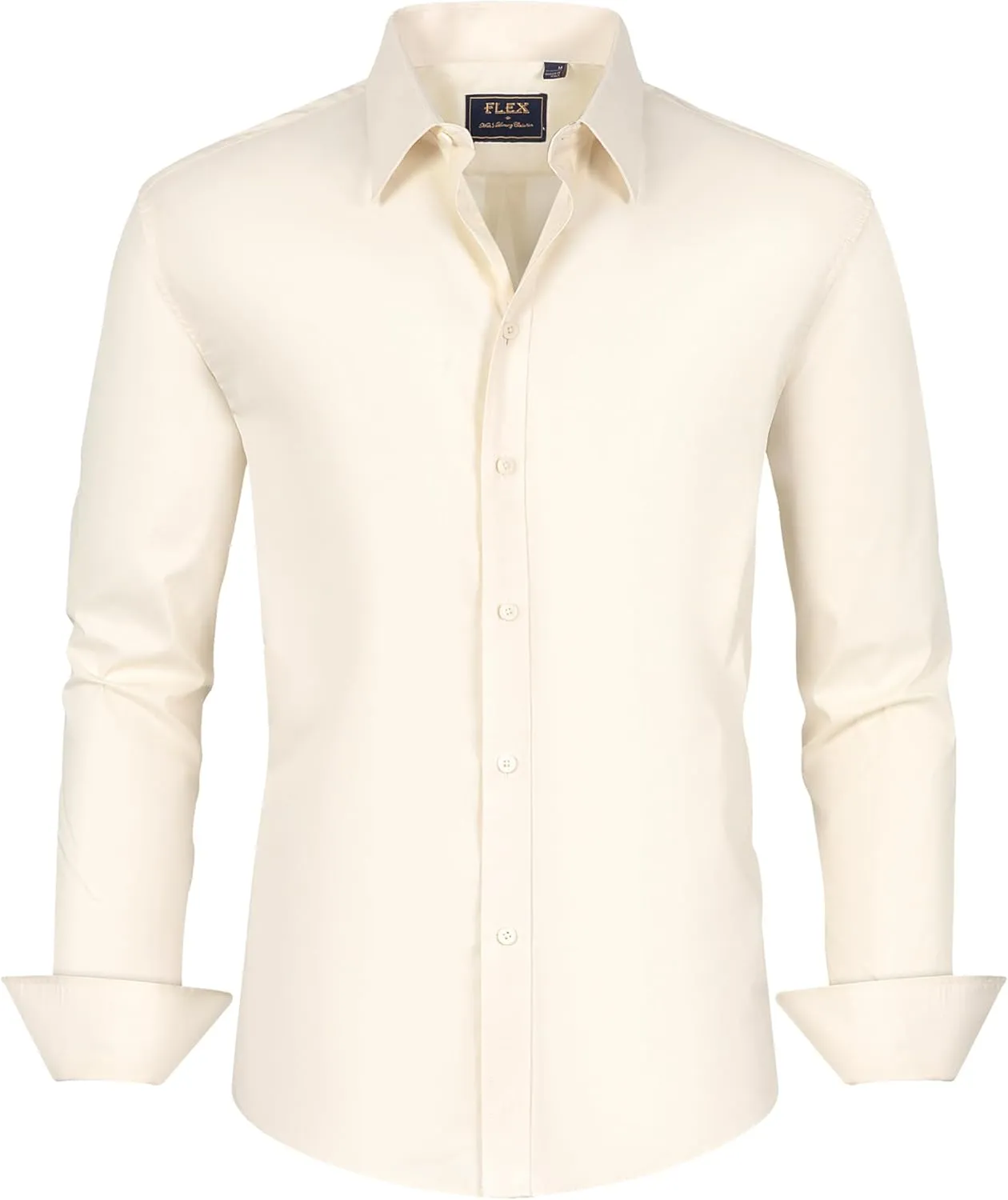 J.VER Men's Dress Shirts Stretch Stain Shield Long Sleeve Solid Formal Shirt Business Casual Button Down Shirts