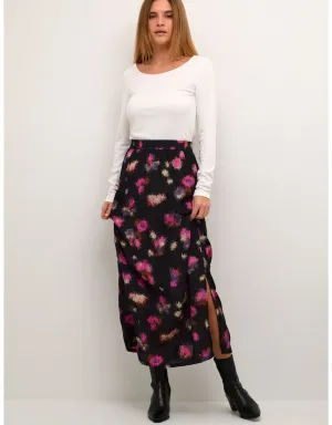 Kaffe Lita Skirt BLACK & SHOCKING PINK