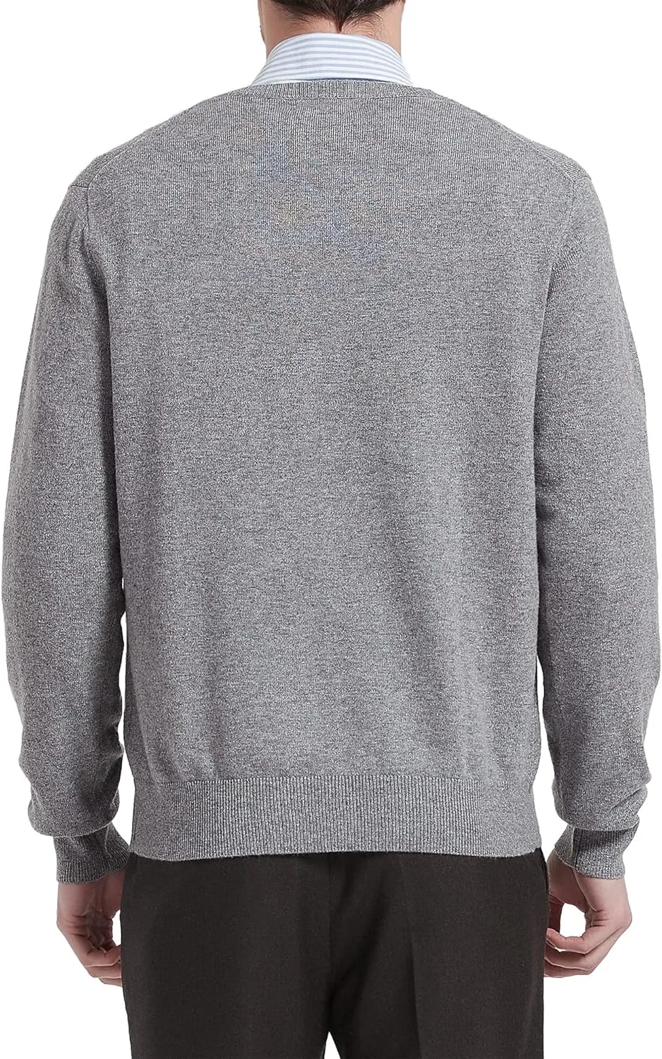 Kallspin Men's Wool Blend V-Neck Sweater Relax Fit Knit Pullover for Fall Winter