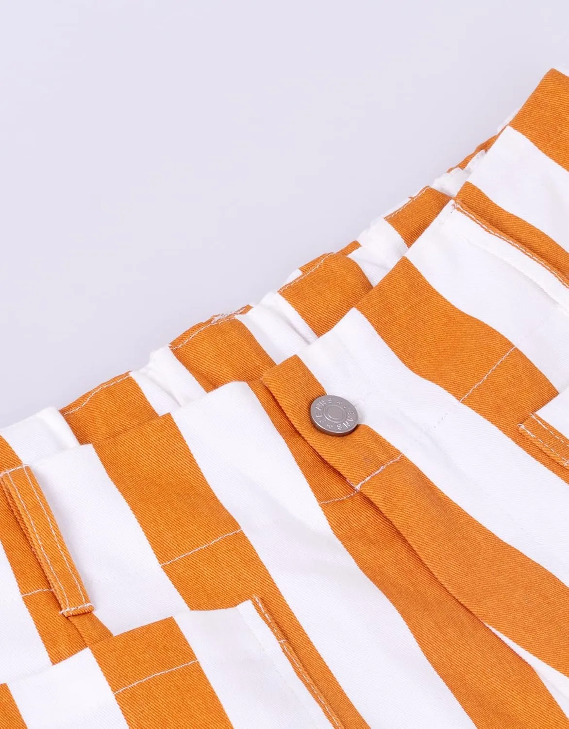 Kedera Women Striped Pants Wide Leg Trousers Casual High Waisted Pants Summer Flare Jeans with Patched Pockets