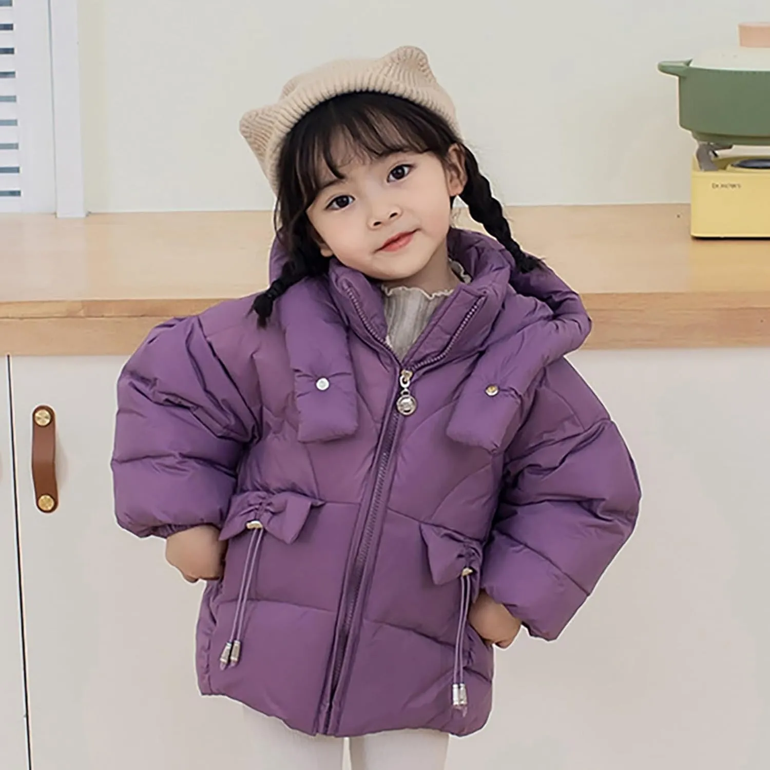 Kids Toddler Baby Girls Boys Winter Warm Thick Solid Cotton Long Sleeve Padded Jacket Coat Clothes Boys Jacket