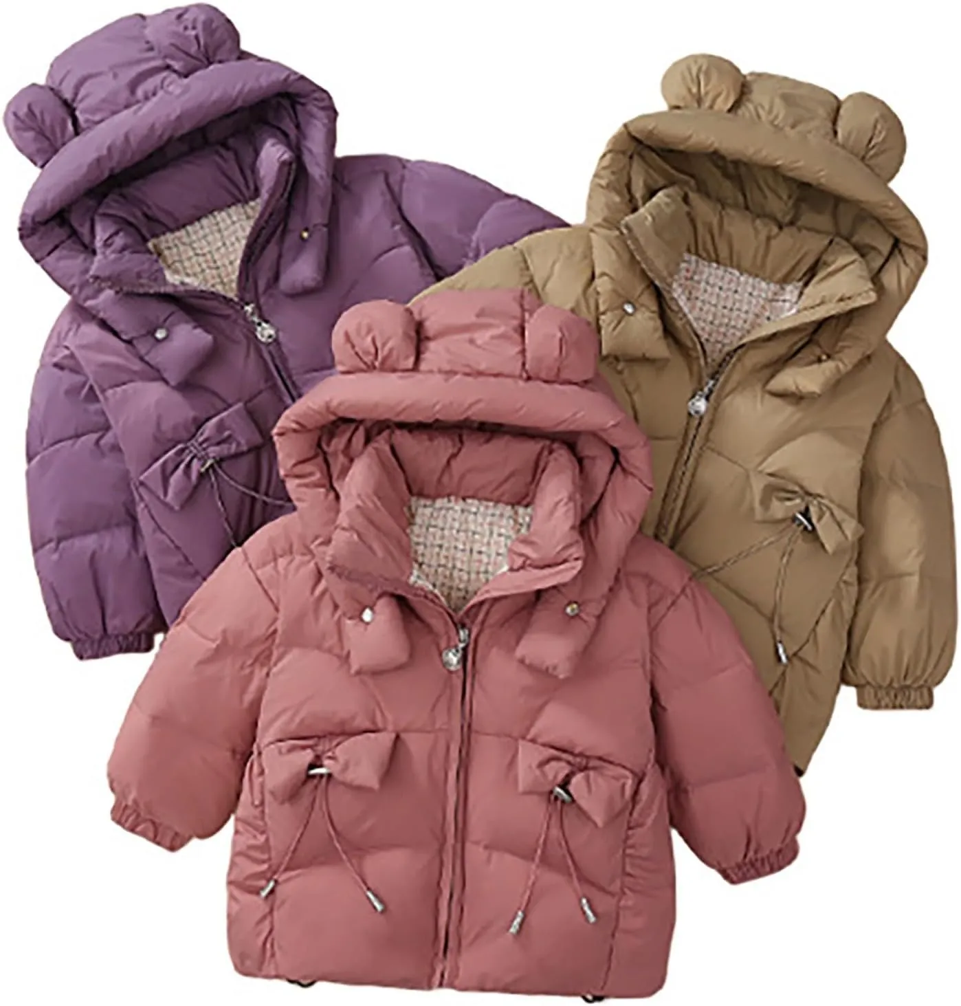 Kids Toddler Baby Girls Boys Winter Warm Thick Solid Cotton Long Sleeve Padded Jacket Coat Clothes Boys Jacket