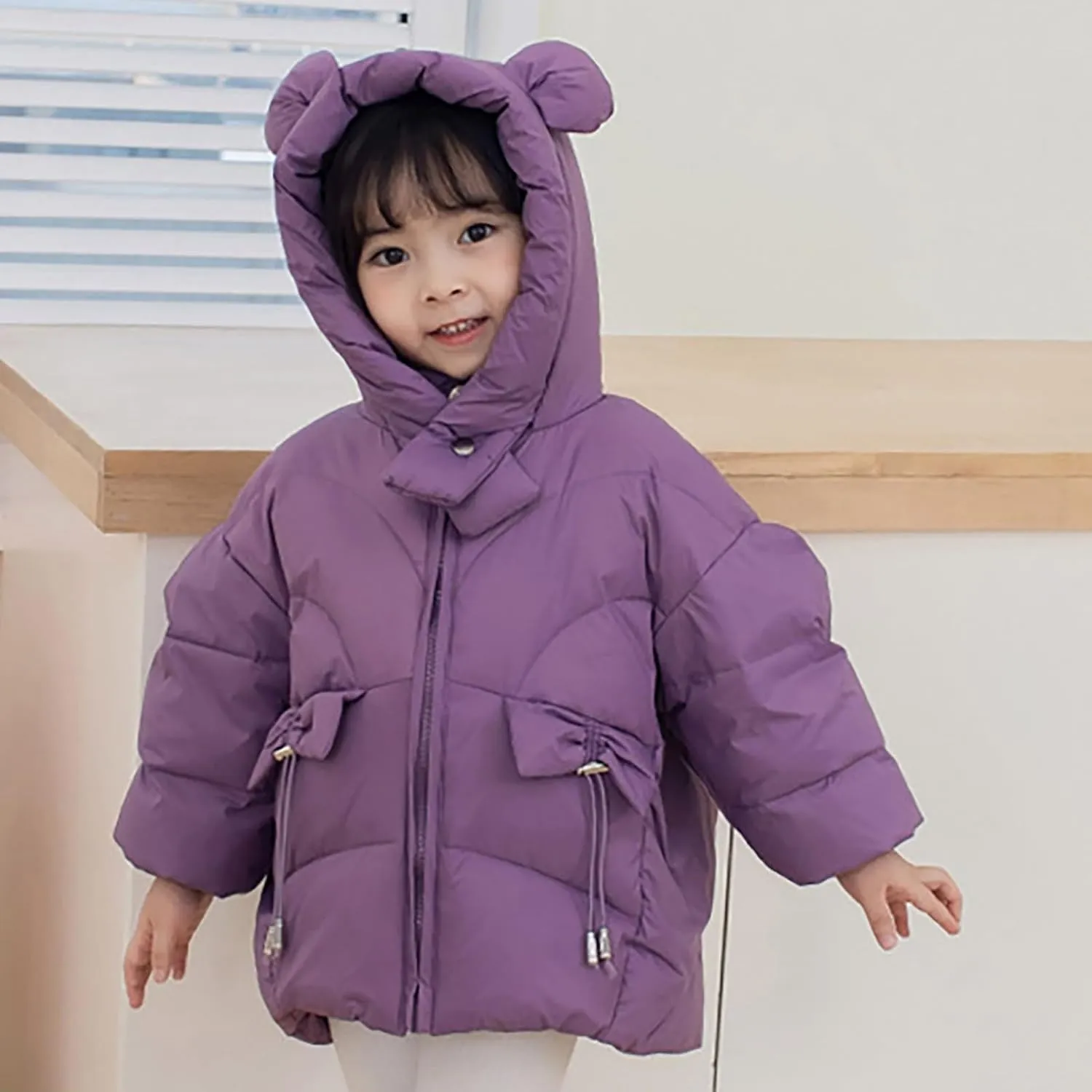 Kids Toddler Baby Girls Boys Winter Warm Thick Solid Cotton Long Sleeve Padded Jacket Coat Clothes Boys Jacket