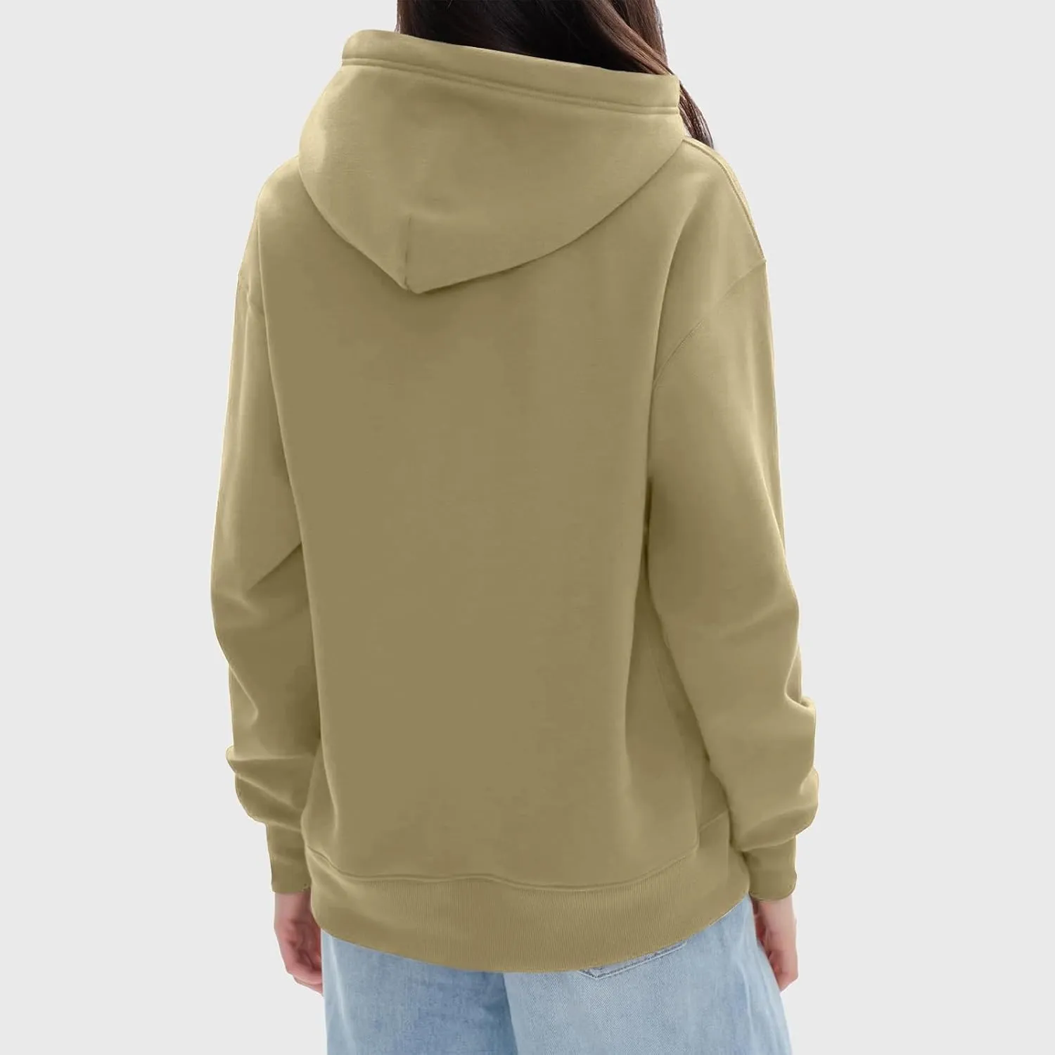KUIOLYPOER Hoodies for Womens Sweatshirt Fall Fashion 2024 Long Sleeve Solid Color Top Sweatshirts with Pocket