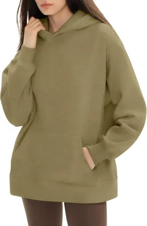 KUIOLYPOER Hoodies for Womens Sweatshirt Fall Fashion 2024 Long Sleeve Solid Color Top Sweatshirts with Pocket
