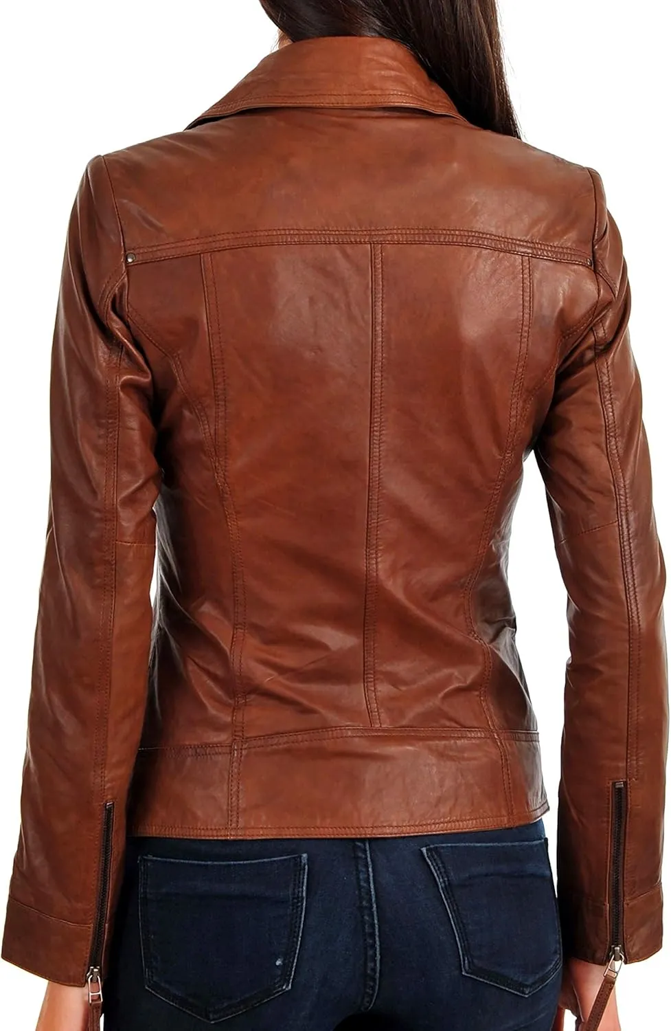 KYZER KRAFT Womens Leather Jacket Bomber Motorcycle Biker Real Lambskin Leather Jacket for Womens