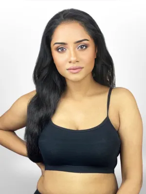 Ladies Cotton Black Solid Soft Bra For Women's