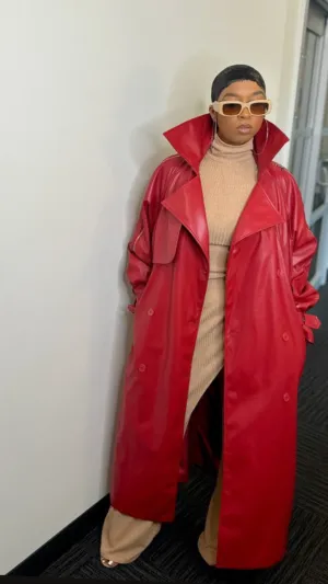 Lady in Red |Oversized Corset Trench Coat